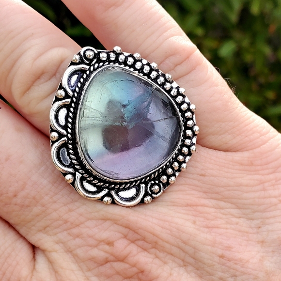 New Fluorite 925 Silver Ring. - Picture 7 of 14